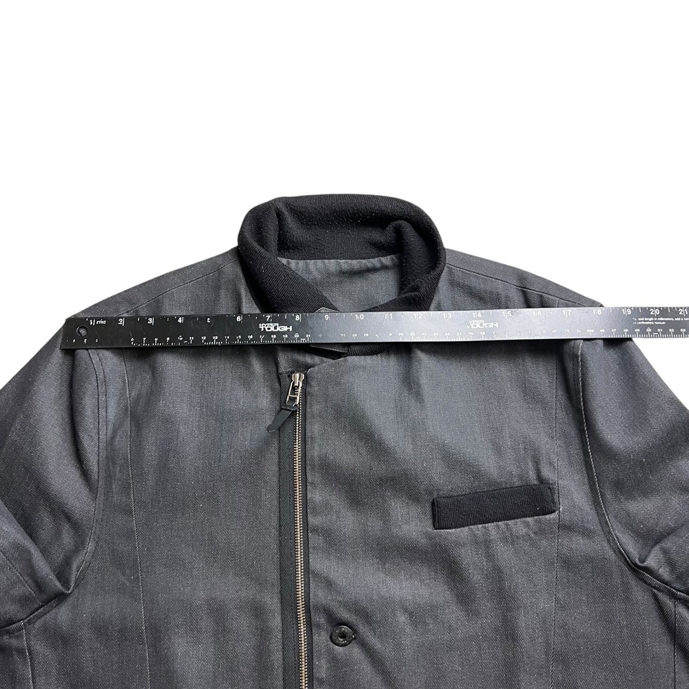 Rogan NYC Mens XL Gray Asymmetrical Zip Field Jacket Plaid Lined Cotton Twill - Picture 9 of 11